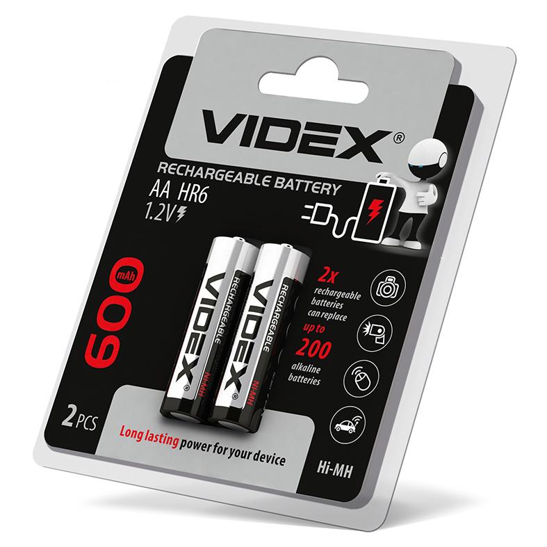 Аккумуляторы Videx HR6 / AA 600mAh double blister/2шт