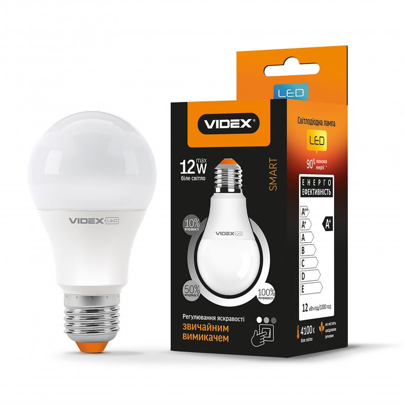 LED лампа с регулировкой яркости VIDEX A60eD3 12W E27 4100K