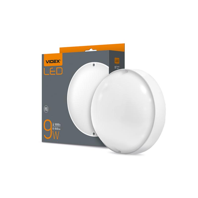 LED світильник IP65 круглий VIDEX 9W 5000K білий 