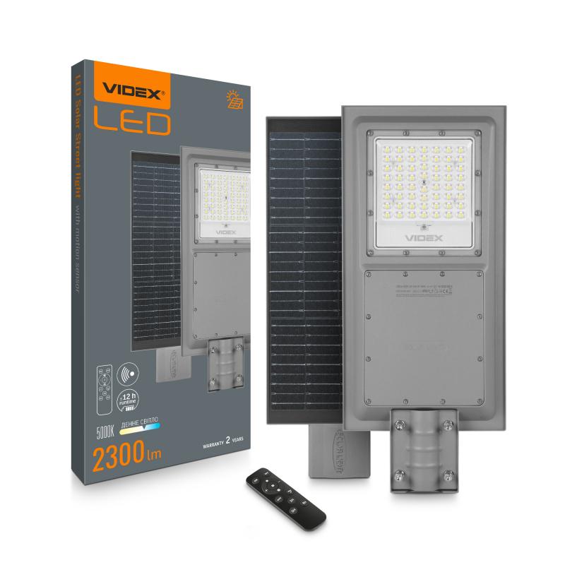 LED фонарь уличный автономный VIDEX 2300Lm 5000K (VL-SLSO-082-S) 
