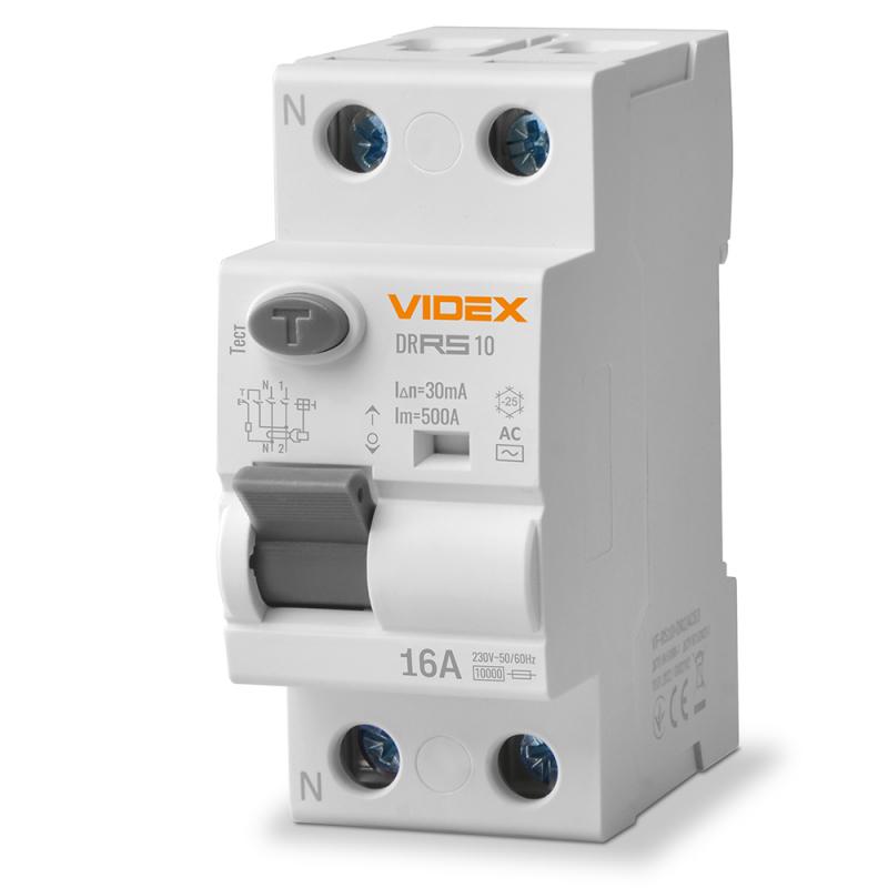Дифференциальное реле VIDEX RESIST AC 2п 30мА 10кА 16А