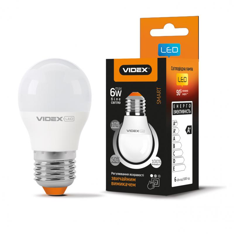 LED лампа VIDEX G45eD3 6W E27 4100K 220V