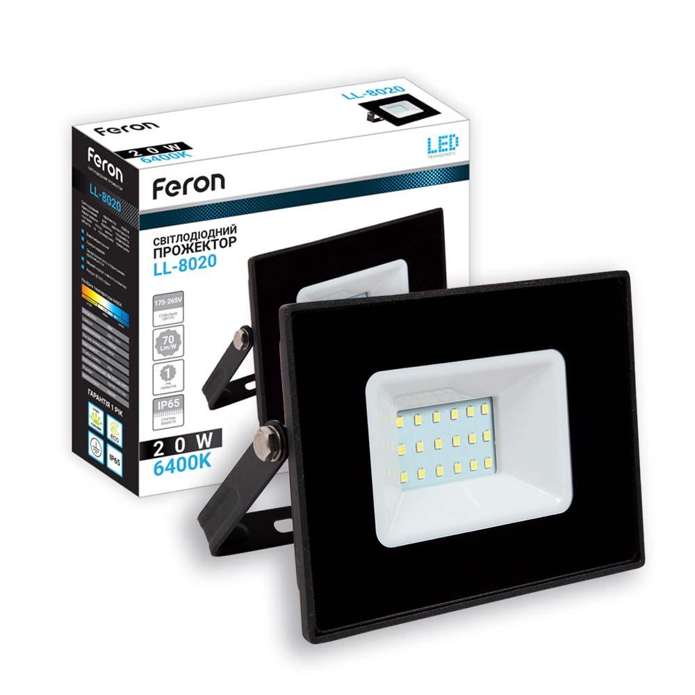 Светодиодный прожектор Feron LL-8020 20Вт 6400K черный