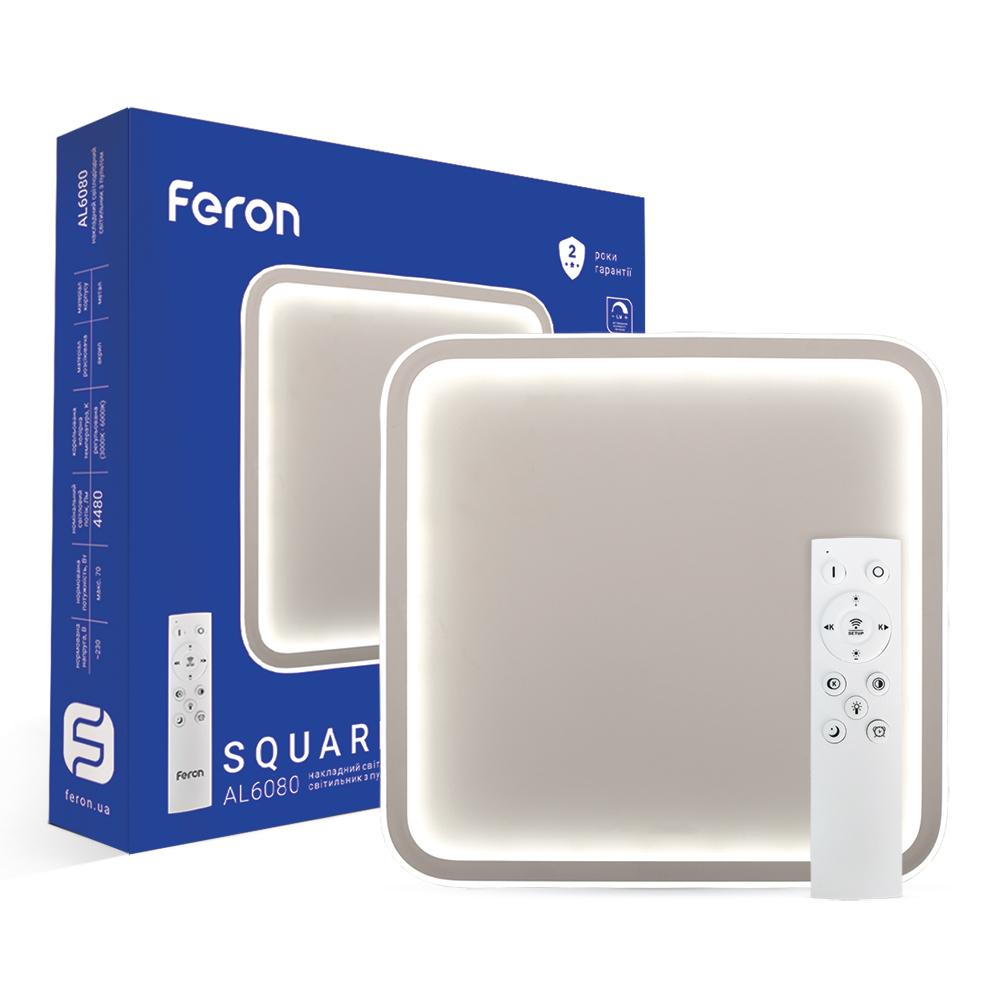Светодиодная люстра с пультом Feron AL6080 SQUARE 70Вт 3000-6500К IP20