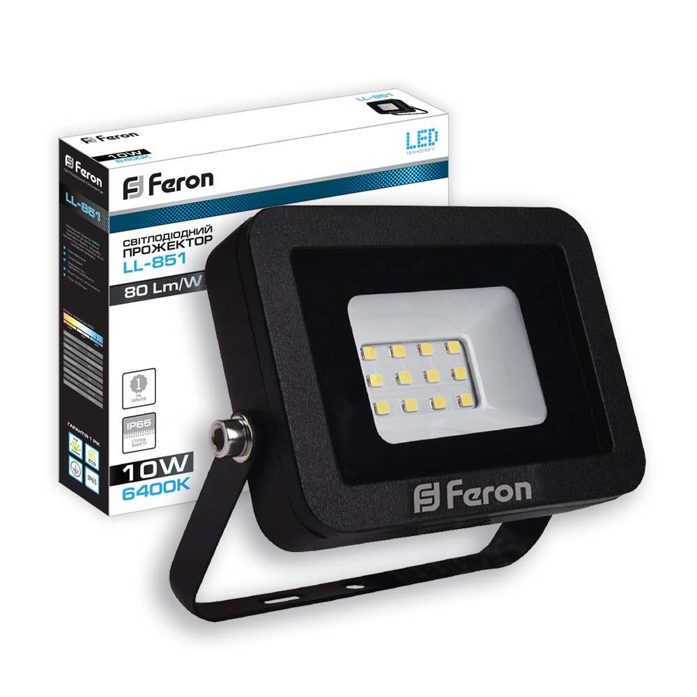 Светодиодный прожектор Feron LL-851 10Вт 6400K черный