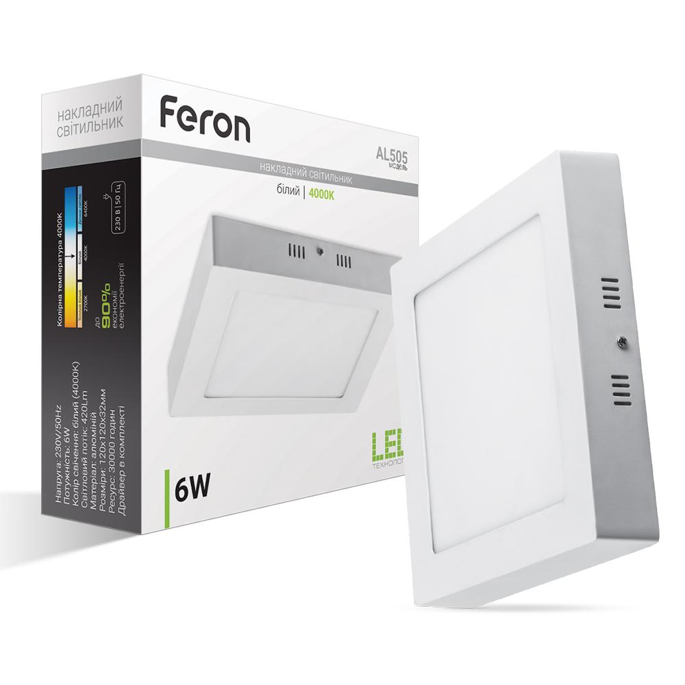 Накладной светильник Feron AL505 6Вт 4000К IP20 белый