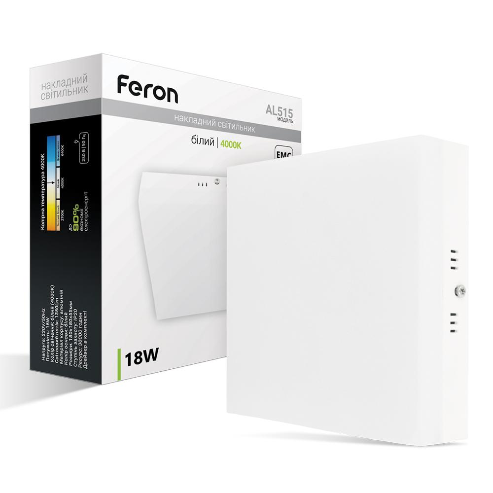 Світлодіодний накладний світильник Feron AL515 18Вт 4000K білий