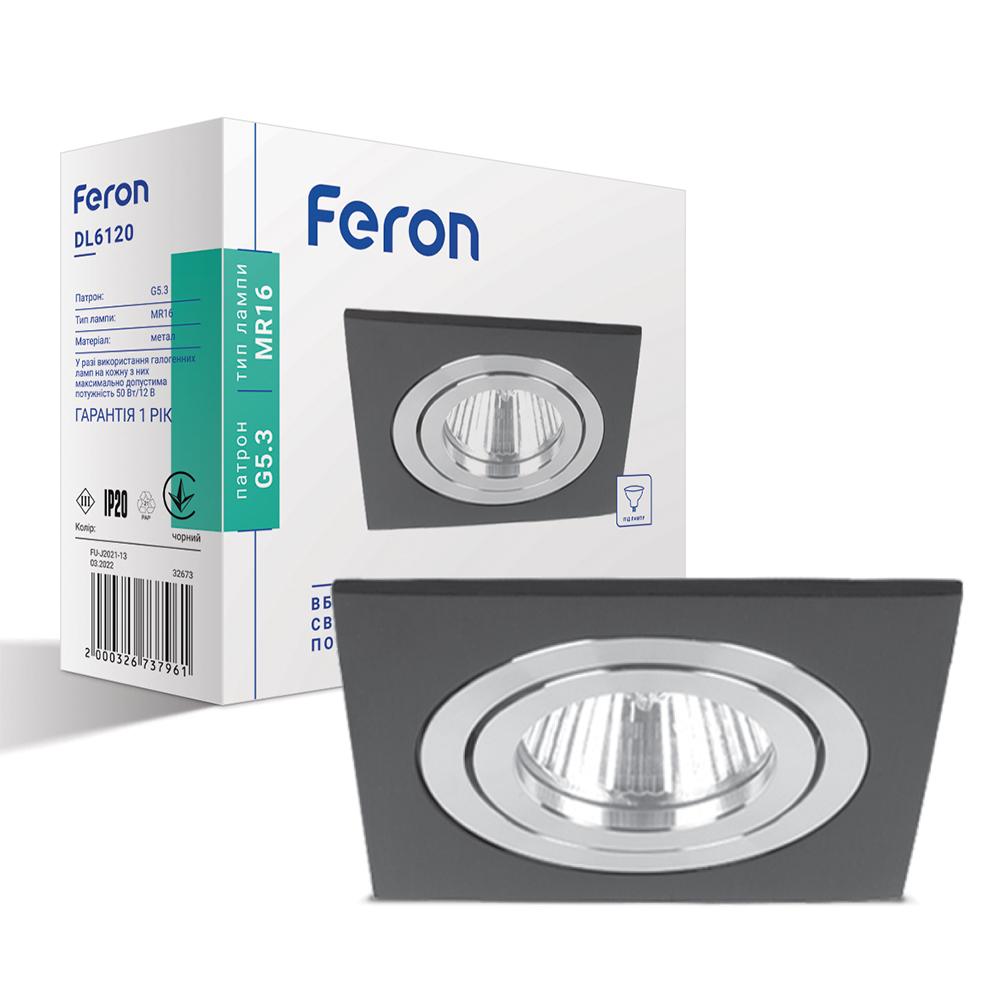 Поворотный встроенный светильник Feron DL6120 чёрный