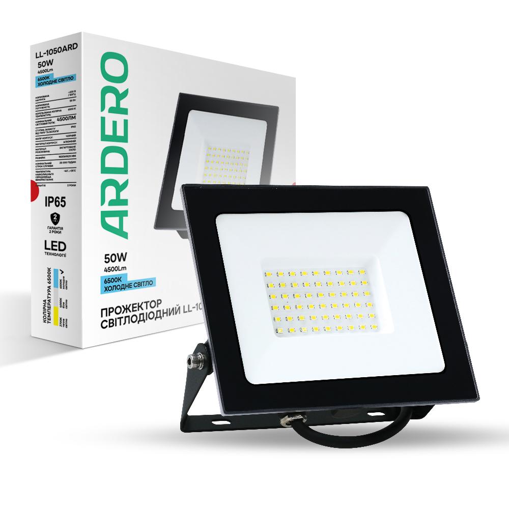 Светодиодный прожектор Ardero LL-1050ARD 50Вт 6500K IP65 черный