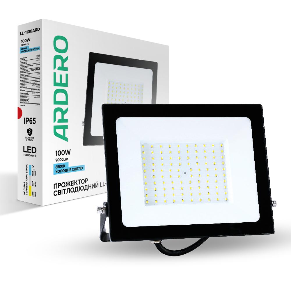 Светодиодный прожектор Ardero LL-1100ARD 100Вт 6500K IP65 черный