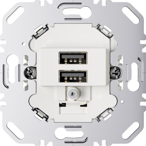 USB-розетка подвійна, 230В, пол.білизна
