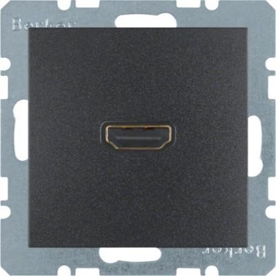 HDMI-розетка, подключение сзади под углом 90 градусов, антрацит S.1