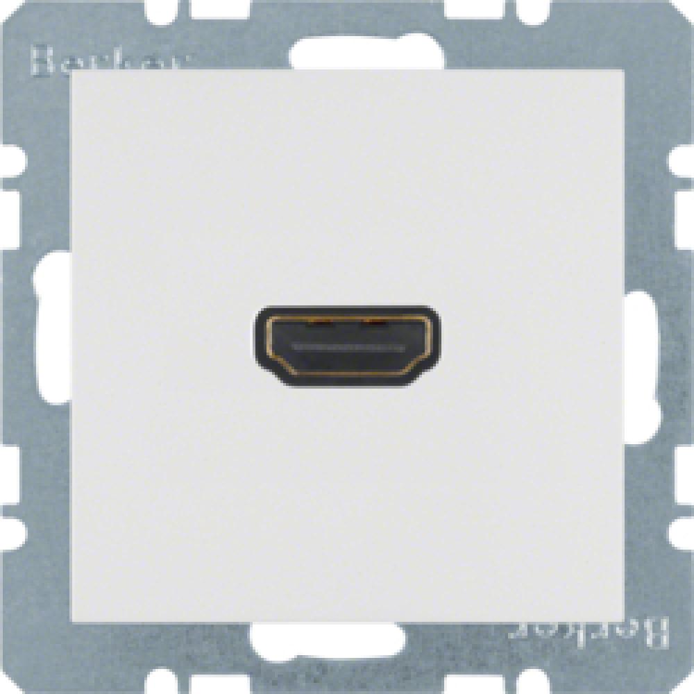 HDMI-розетка, підключення сзаду під кутом 90град., пол.білизна-matt S.1