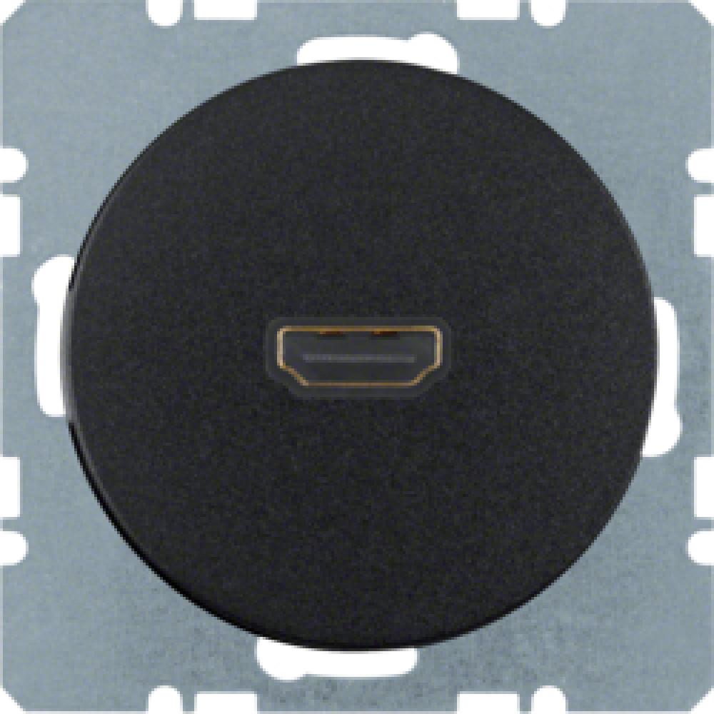 HDMI-розетка, підключення сзаду під кутом 90град., чорна, R.x