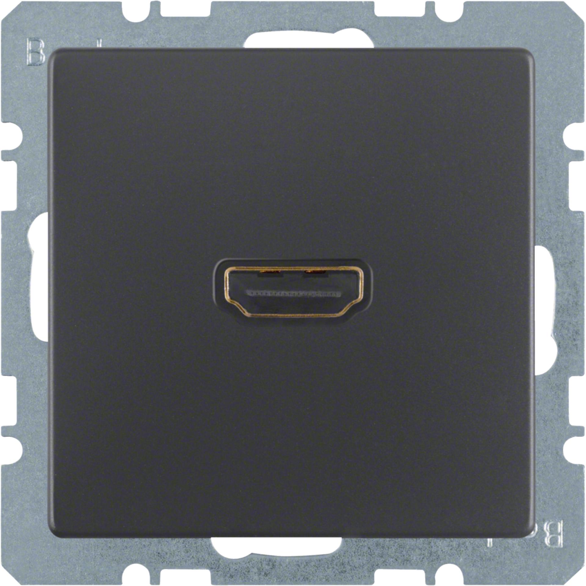 HDMI-розетка, подключение сзади под углом 90 градусов, антрацит, Q.x