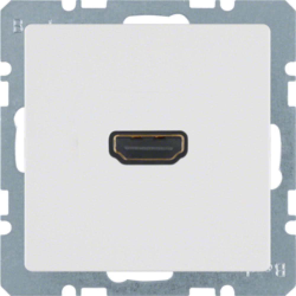 HDMI-розетка, подключение сзади под углом 90 градусов, цвет белый, Q.x
