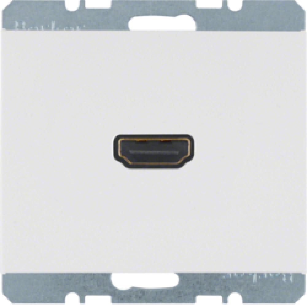 HDMI-розетка, підключення сзаду під кутом 90град., пол.білизна, K.1