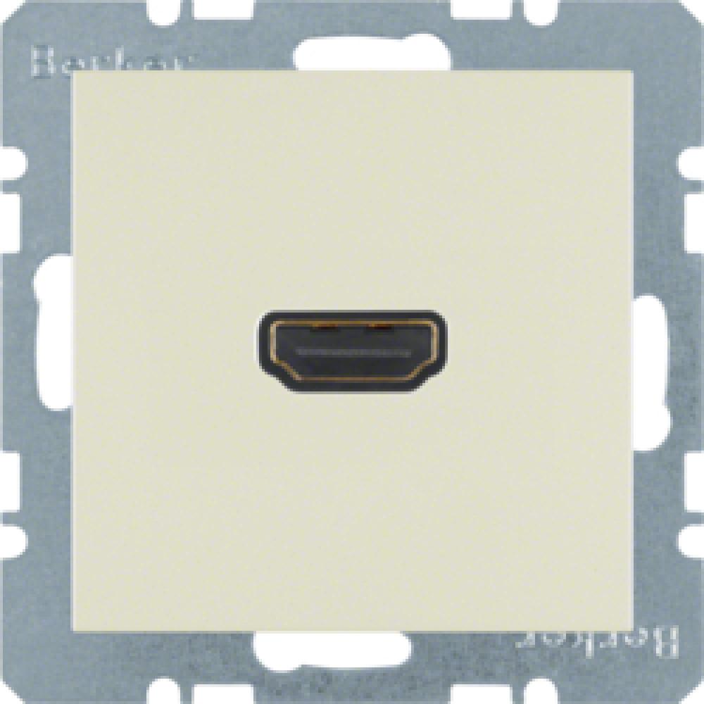 HDMI-розетка, підключення сзаду під кутом 90град., біла S.1