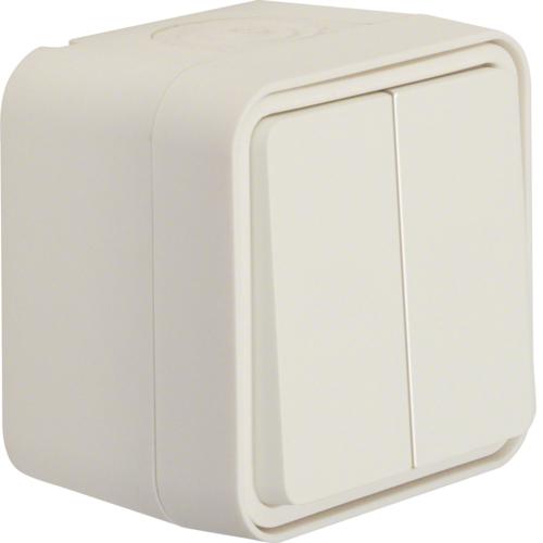 Кнопка 2-клавишная IP55, пол.белый, 10АX/250В W.1