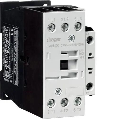 Контактор корпусний 3P + 1НВ, 230В-АС, 18А AC-3