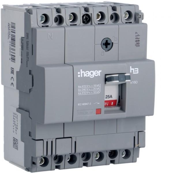 Автоматический выключатель x160, In=125А, 4п, 18кА, Тфикс./Мфикс.