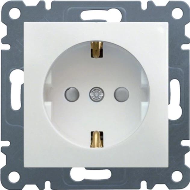 Розетка с заземлением с защитой контактов Lumina, белая, 16А/230В