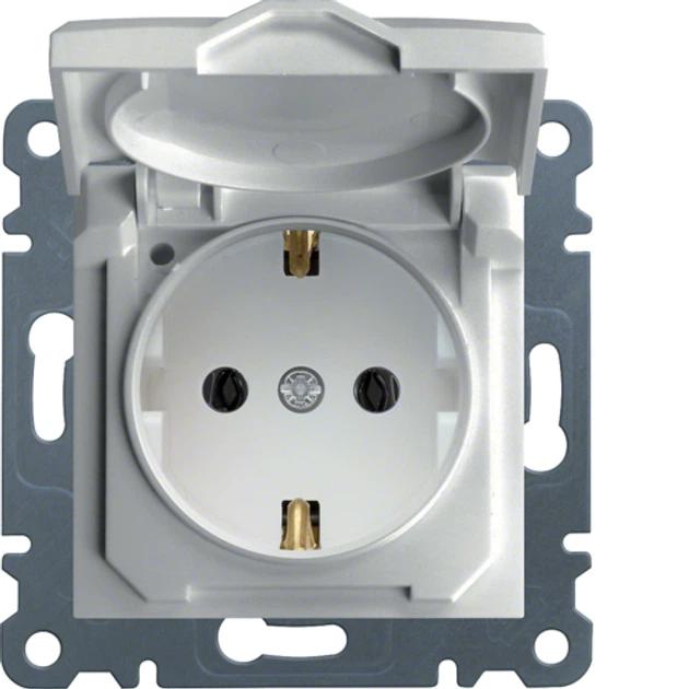 Розетка с з/к с крышкой Lumina, белая, 16А/230В