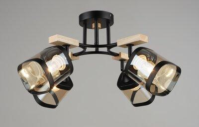 Подвесной светильник Sirius B N5680/4 BK+WOOD