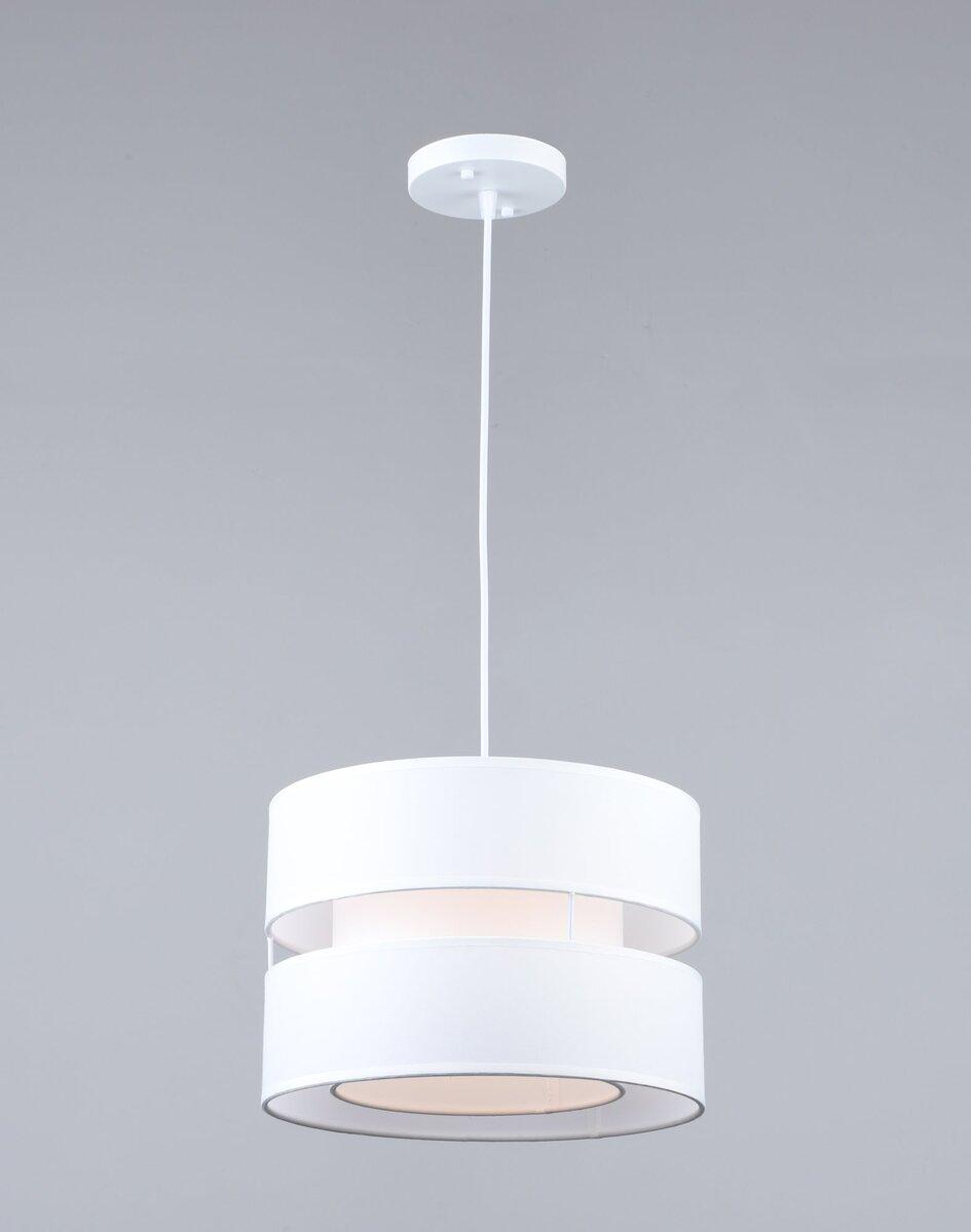 Подвесной светильник Loft с тканевым абажуром VALESO N6851/1H для кухни спальни белый