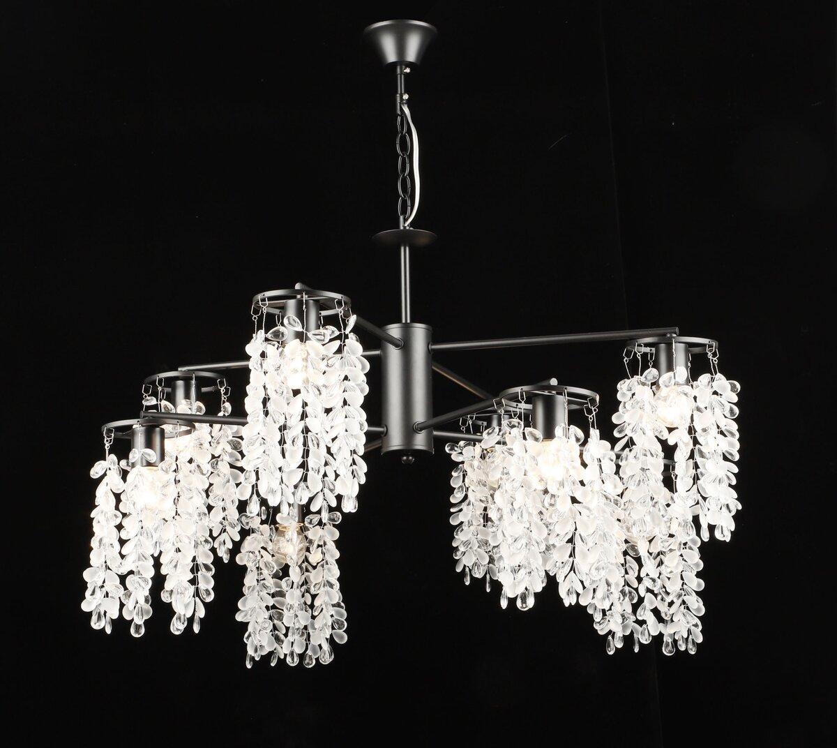 Люстра підвісна кришталева S2481/8, Чорний