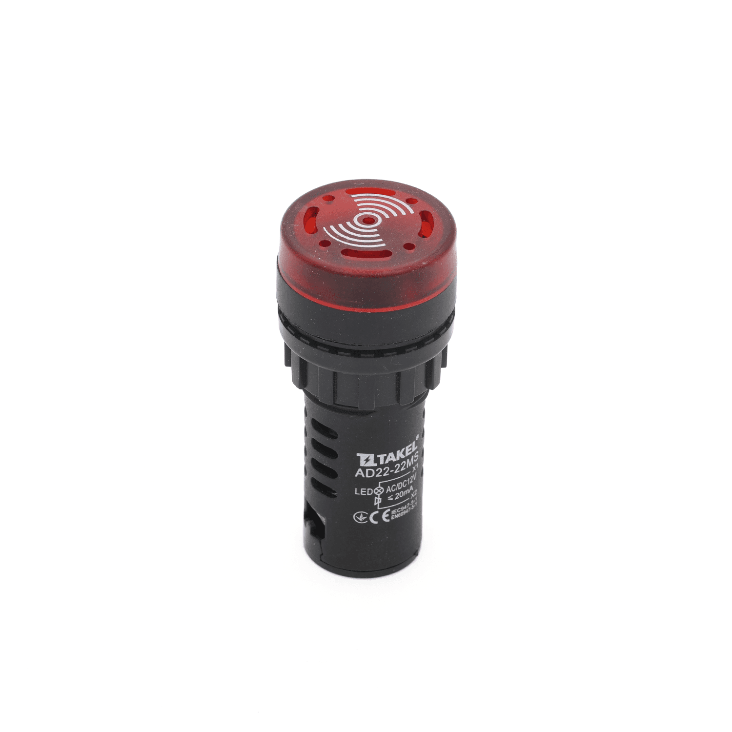 Зумер световой сигнальный AD22-22MS AC/DC 12В, красный TAKEL(1)