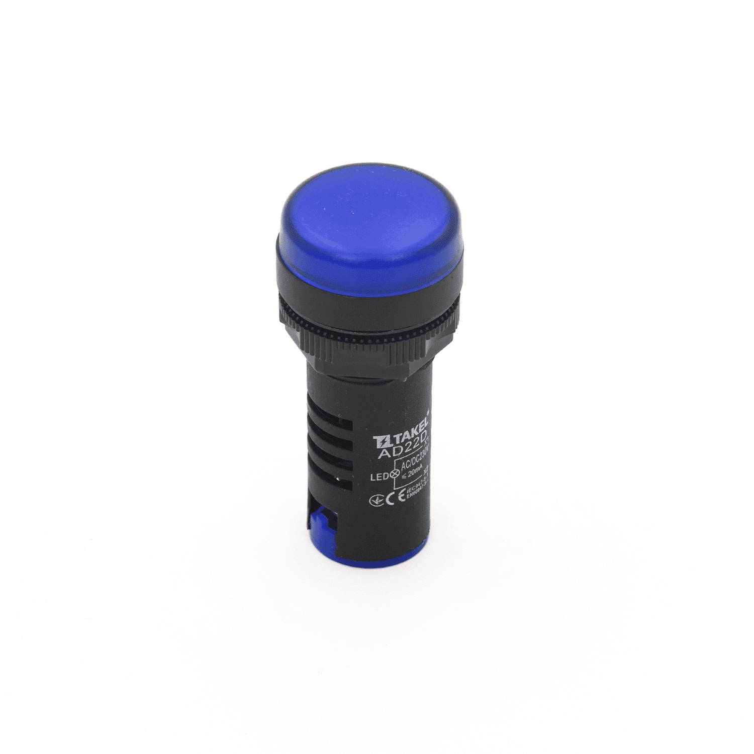 Светодиодный индикатор AD22D 230V AC/DC ARGENT, синий TAKEL
