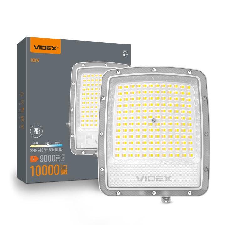 Светодиодный прожектор VIDEX F5 100W 3000-5000-6500K 230V белый (VL-F5-100CW)