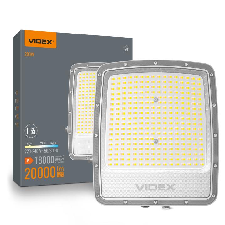 Светодиодный прожектор VIDEX F5 200W 3000-5000-6500K 230V белый (VL-F5-200CW)