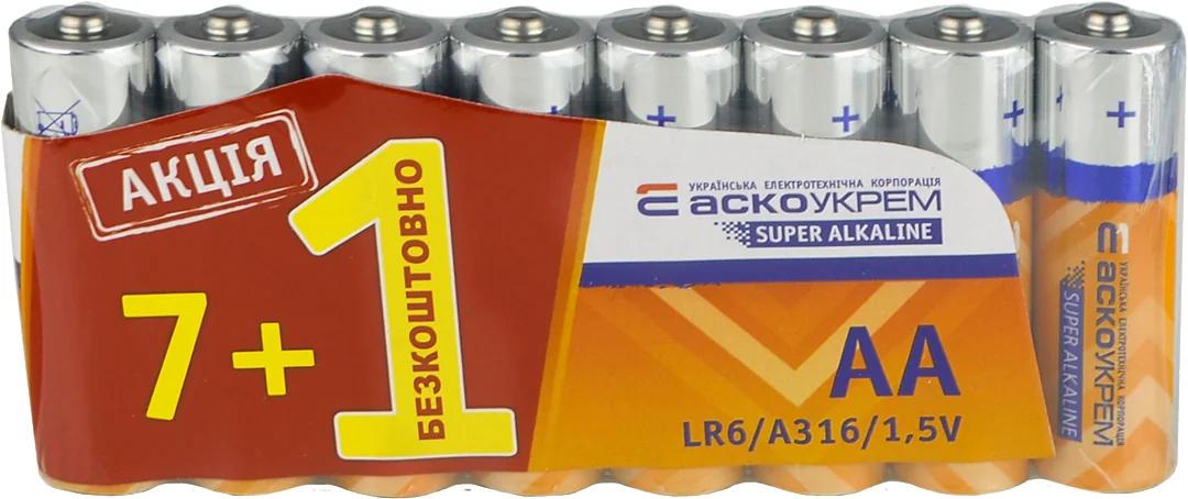 Батарейка щелочная АА.LR6 АКЦИЯ (shrink 7+1)