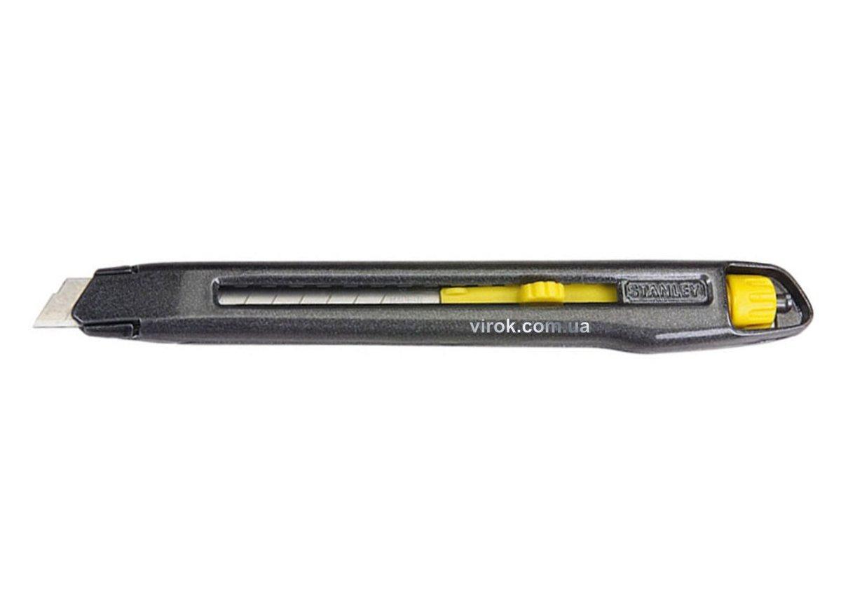 Нож STANLEY Interlock с выдвижным лезвием с отломными сегментами: M= 18 мм, L= 165 мм.