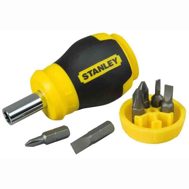 Отвертка STANLEY Multibit Stubby с насадками 6 шт.