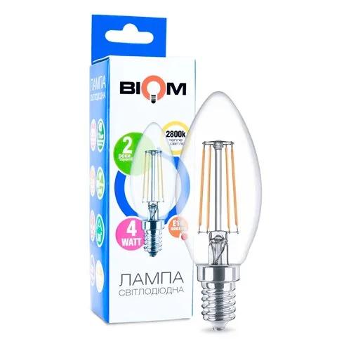 Светодиодная лампа Biom FL-305 C37 4W E14 2800K