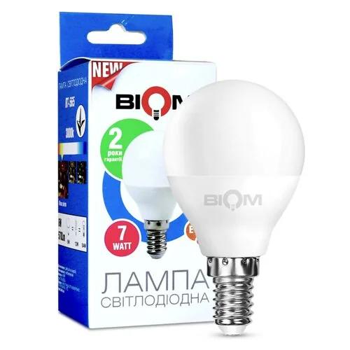 Светодиодная лампа Biom BT-566 G45 7W E14 4500K матовая