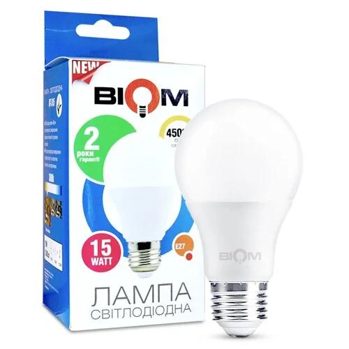 Светодиодная лампа Biom BT-516 A65 15W E27 4500K матовая