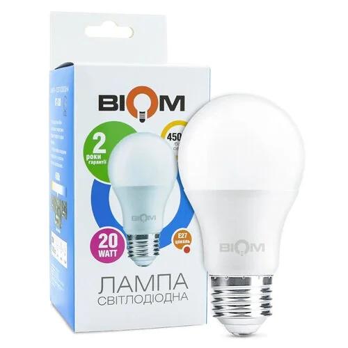 Светодиодная лампа Biom BT-520 A80 20W E27 4500K матовая