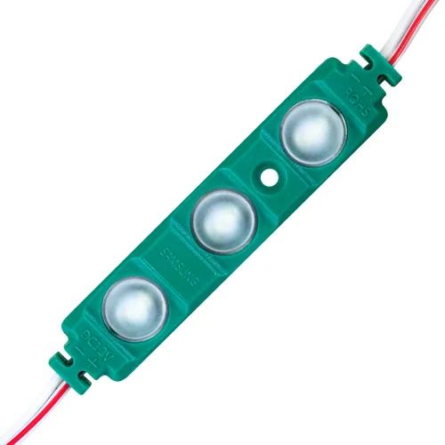 Світлодіодний модуль BRT XG193 5630-3 led W 1,5W GREEN, 12В, IP65 зелений з лінзою напівсфера