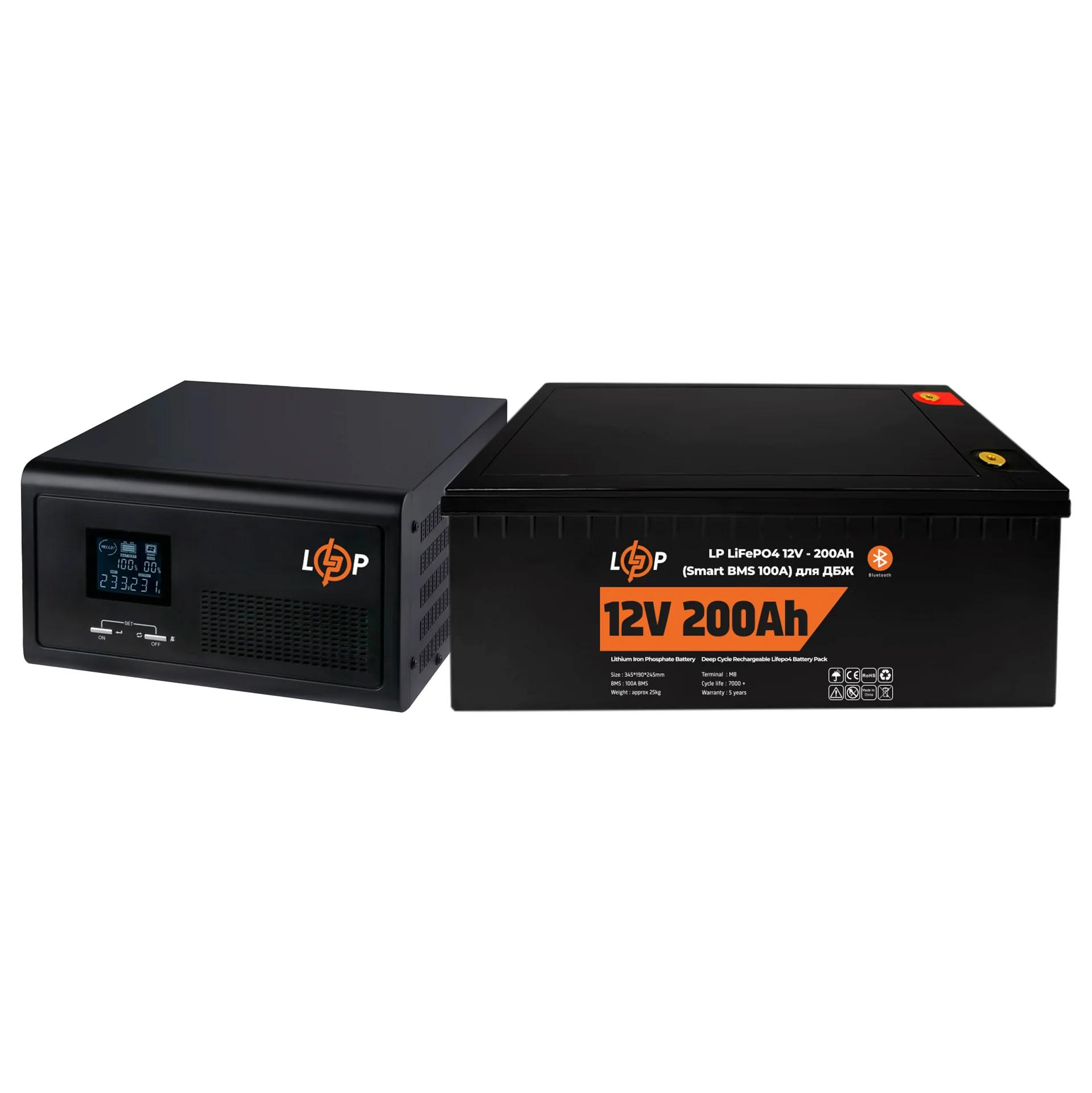 Комплект резервного питания LP (LogicPower) ИБП + литиевая (LiFePO4) батарея (UPS 1000VA + АКБ LiFePO4 2560W)