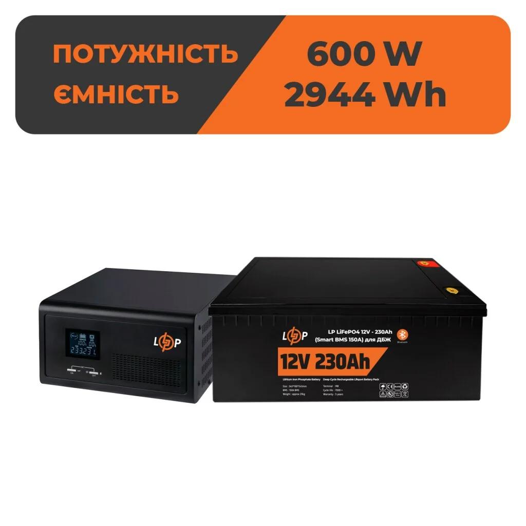 Комплект резервного живлення для котла LP (LogicPower) ДБЖ + літієва (LiFePO4) батарея (UPS 1000VA + АКБ LiFePO4 2944W)
