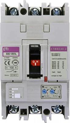 Автоматический выключатель EB2 125/3S 100A (36кА, (0.63-1)In/(6-12)In) 3P