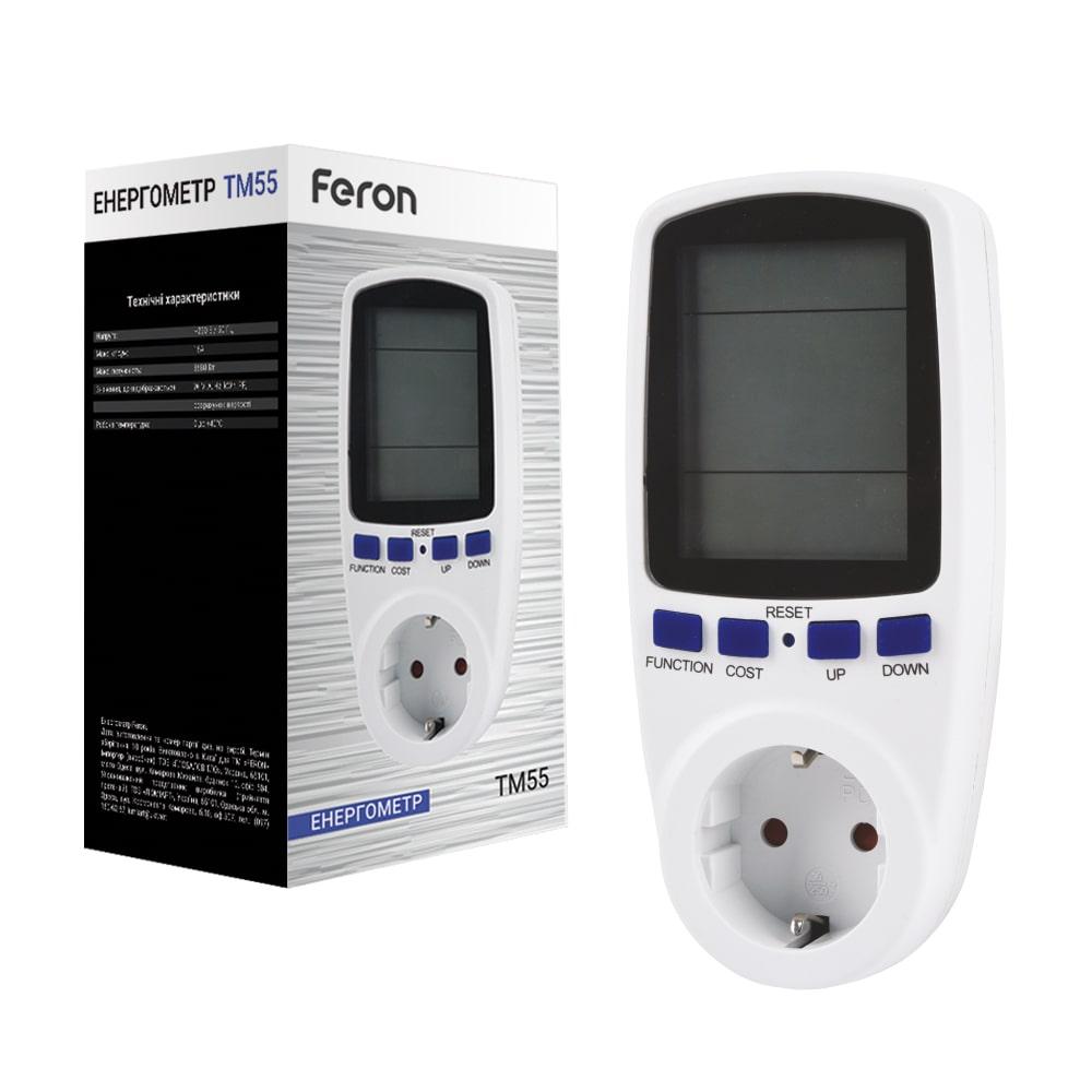 Розетка счетчиком электроэнергии энергомер Feron TM55