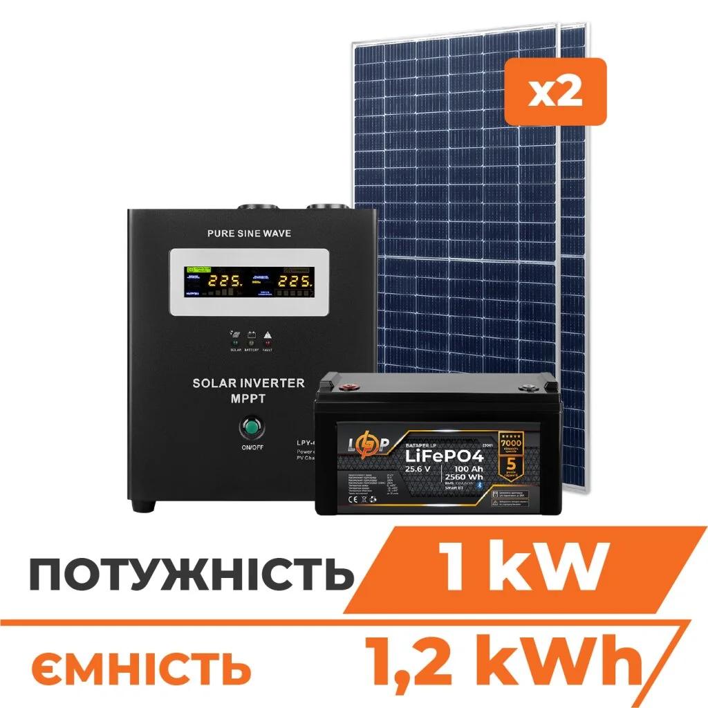 Комплект СЭС 1кВт АКБ 1.2кВтч (литий) 100 Ач Премиум