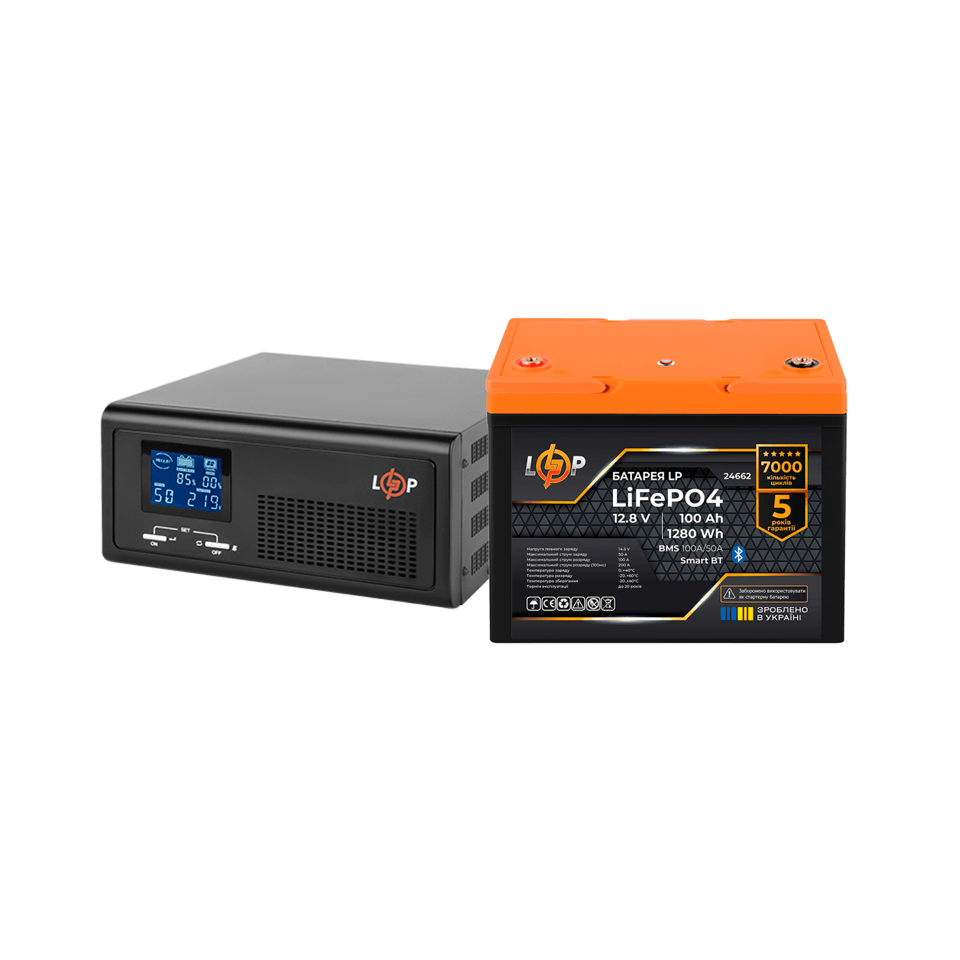 Комплект резервного питания LP (LogicPower) БП + литиевая (LiFePO4) батарея (ИБП В1000 + АКБ LiFePO4 1280W)(2)