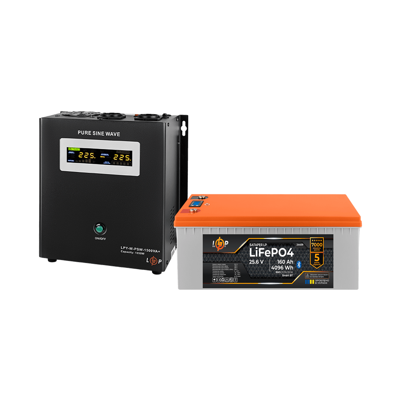 Комплект резервного живлення LP(LogicPower) ДБЖ + літієва (LiFePO4) батарея (UPS В1500 + АКБ LiFePO4 4096W)