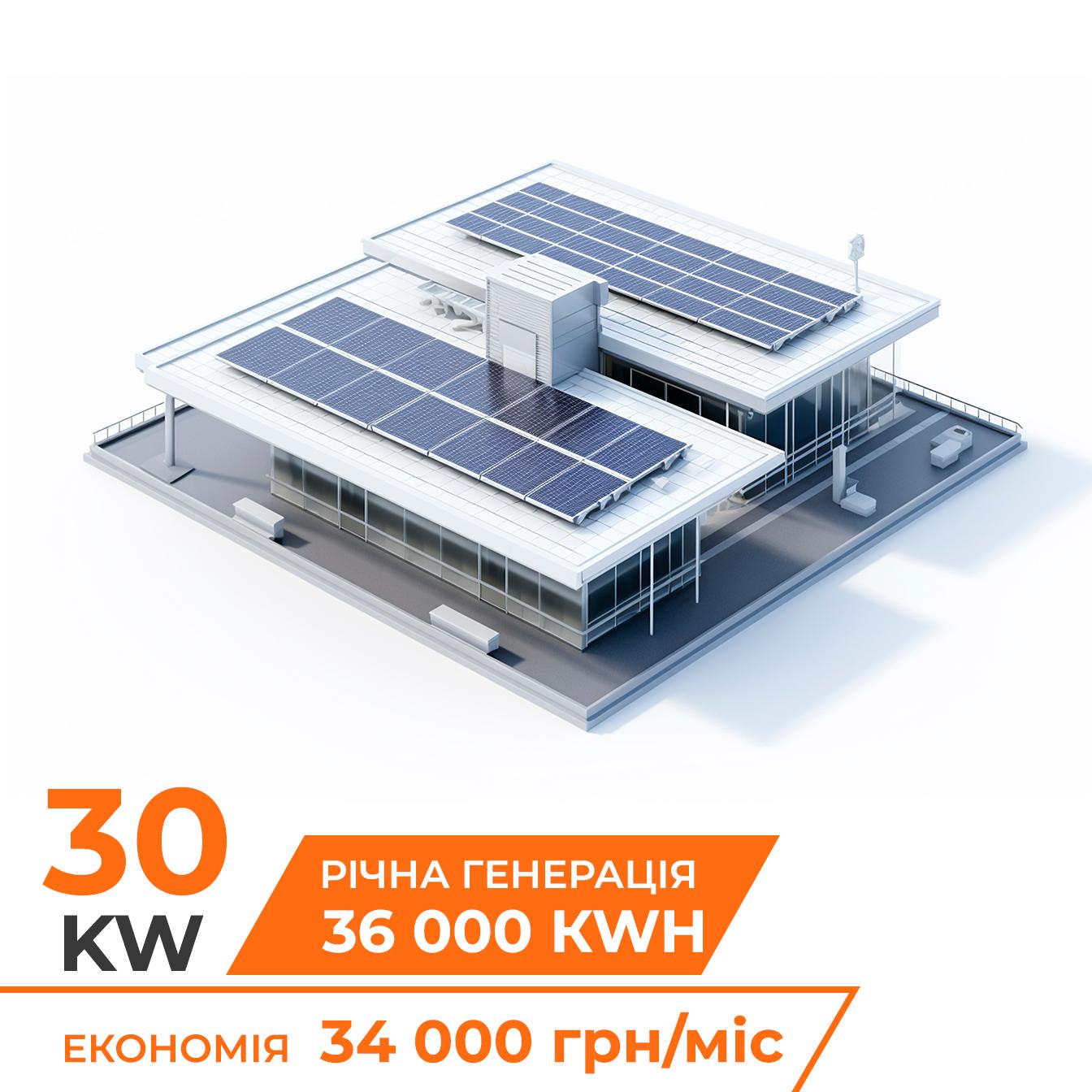 Комплект СЭС гибридная на инверторе Deye 30кВт (от 3 часов автономности)